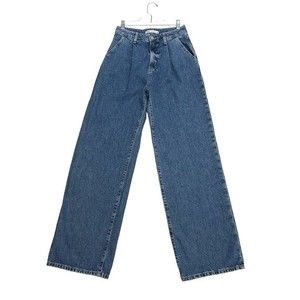 Zara Blue Flare Wide Leg Jeans